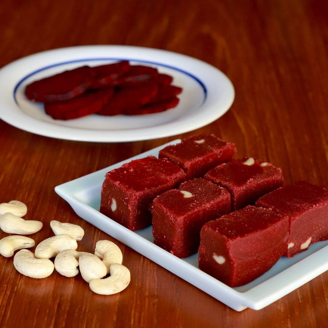 Beetroot & Cashews Mysore Pak -Snackative